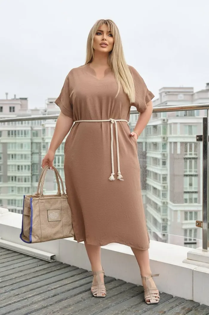 Літня легка бежева сукня - Зображення 12
