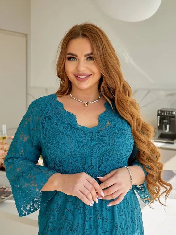 Ажурна жіноча сукня великого розміру - Зображення 7