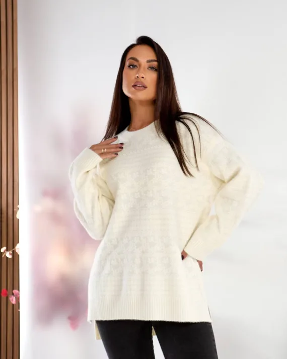 Жіноча туніка oversize з шерсті та акрилу – теплий светр 46–56 - Зображення 7