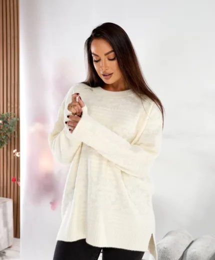 Жіноча туніка oversize з шерсті та акрилу – теплий светр 46–56