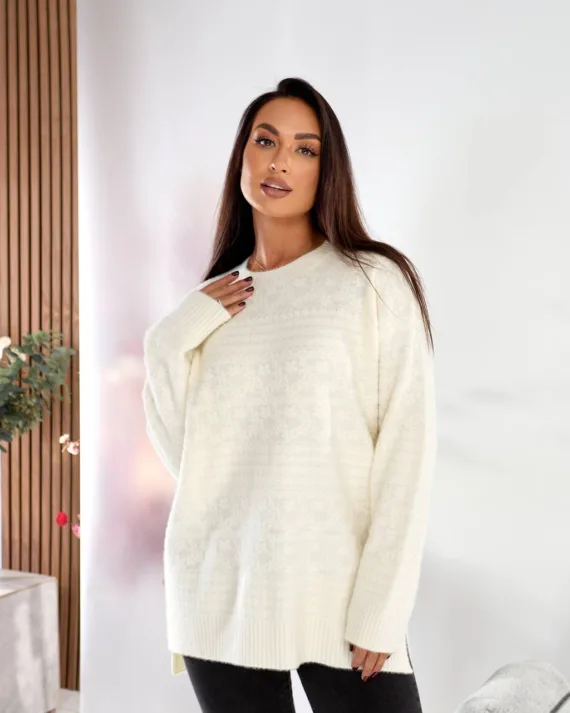 Жіноча туніка oversize з шерсті та акрилу – теплий светр 46–56 - Зображення 3