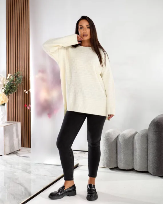 Жіноча туніка oversize з шерсті та акрилу – теплий светр 46–56 - Зображення 2