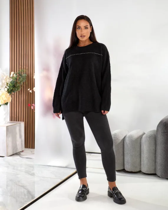 Жіноча туніка oversize з шерсті та акрилу – теплий светр 46–56 - Зображення 2