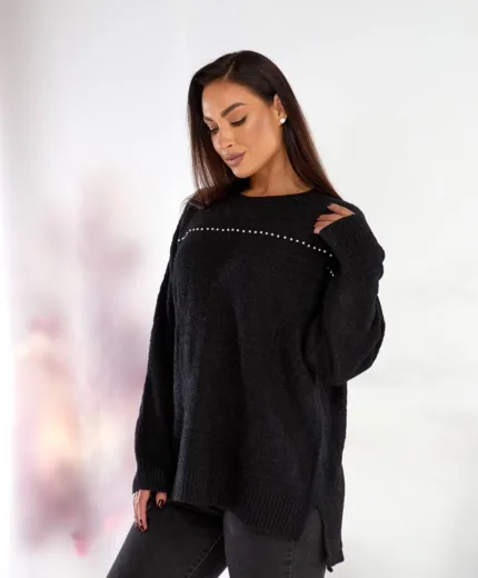 Жіноча туніка oversize з шерсті та акрилу – теплий светр 46–56