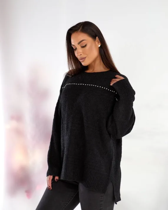 Жіноча туніка oversize з шерсті та акрилу – теплий светр 46–56