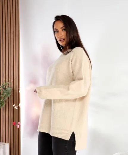 Жіноча туніка oversize з шерсті та акрилу – теплий светр 46–56