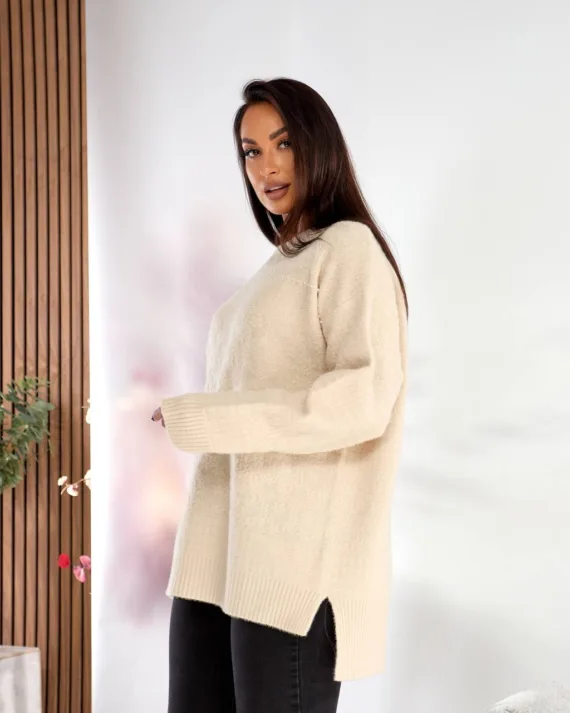 Жіноча туніка oversize з шерсті та акрилу – теплий светр 46–56