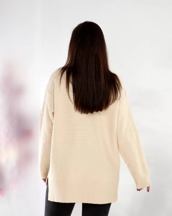Жіноча туніка oversize з шерсті та акрилу – теплий светр 46–56 - Зображення 7