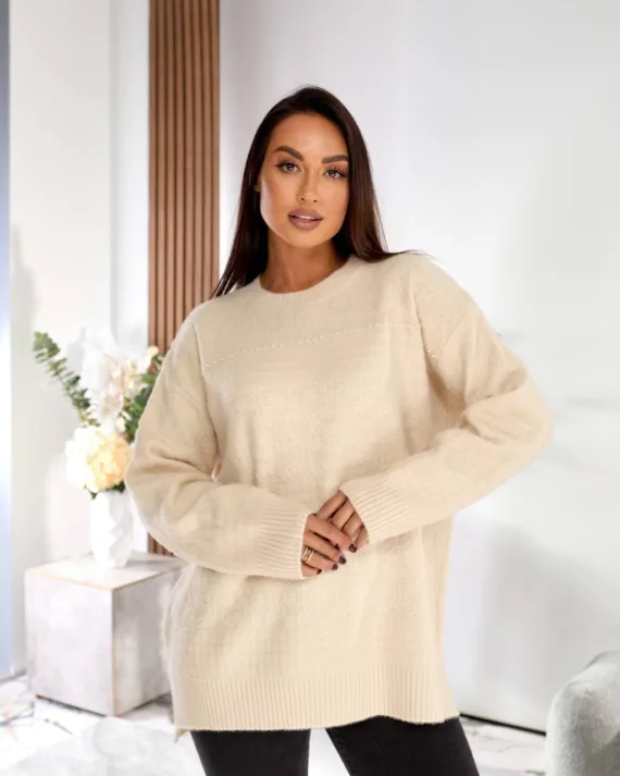 Жіноча туніка oversize з шерсті та акрилу – теплий светр 46–56 - Зображення 6