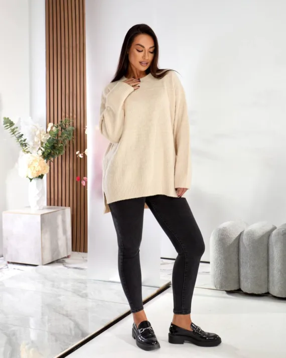 Жіноча туніка oversize з шерсті та акрилу – теплий светр 46–56 - Зображення 2