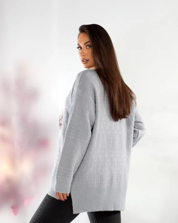 Жіноча туніка oversize з шерсті та акрилу – теплий светр 46–56 - Зображення 9