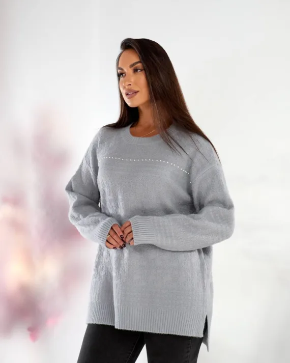 Жіноча туніка oversize з шерсті та акрилу – теплий светр 46–56 - Зображення 8