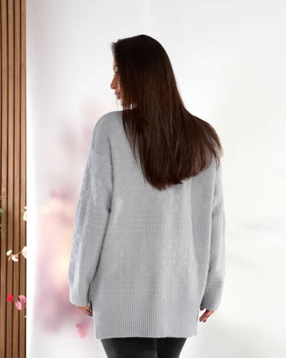Жіноча туніка oversize з шерсті та акрилу – теплий светр 46–56 - Зображення 6