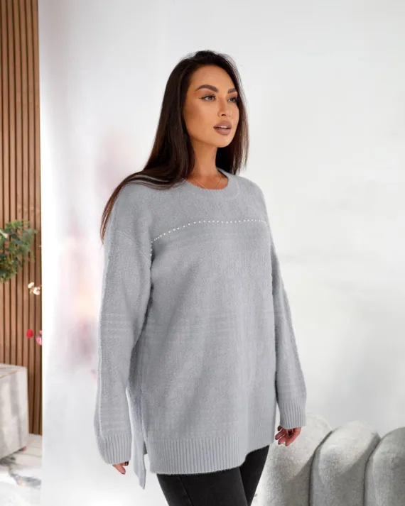 Жіноча туніка oversize з шерсті та акрилу – теплий светр 46–56 - Зображення 5