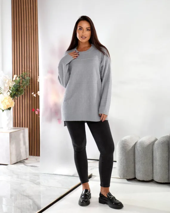 Жіноча туніка oversize з шерсті та акрилу – теплий светр 46–56 - Зображення 3