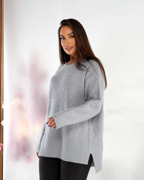 Жіноча туніка oversize з шерсті та акрилу – теплий светр 46–56 - Зображення 2