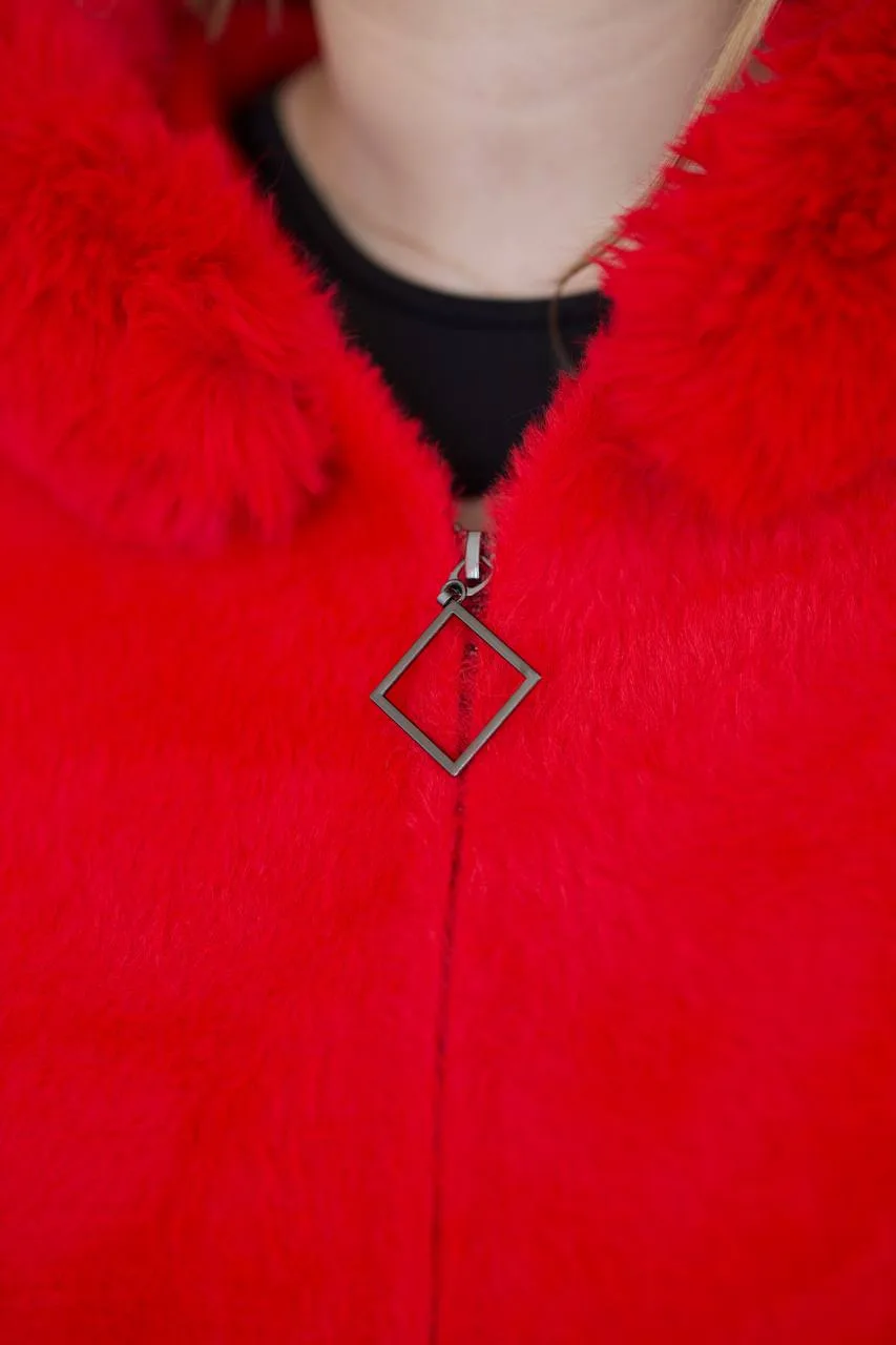 Довга жіноча куртка з альпаки великих розмірів (56-70) - Зображення 2