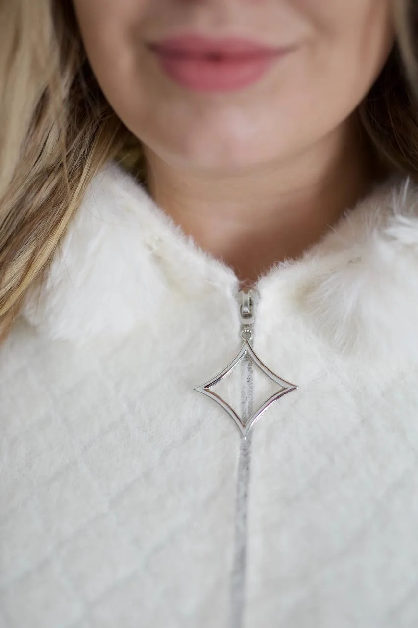 Коротке пальто з альпаки жіноче | Тепле пальто з хутром | Розміри 50–58 - Зображення 4