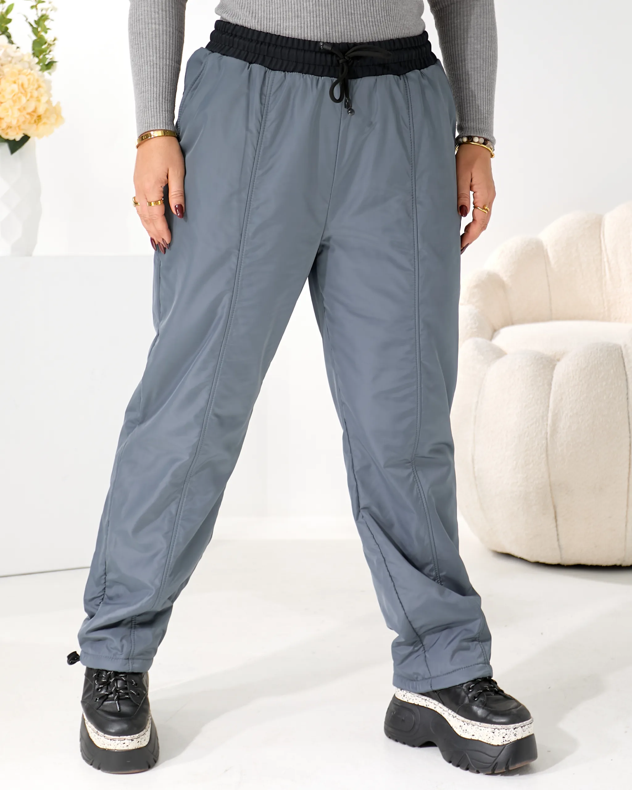 Теплі жіночі штани з плащівки на флісі - Зображення 11