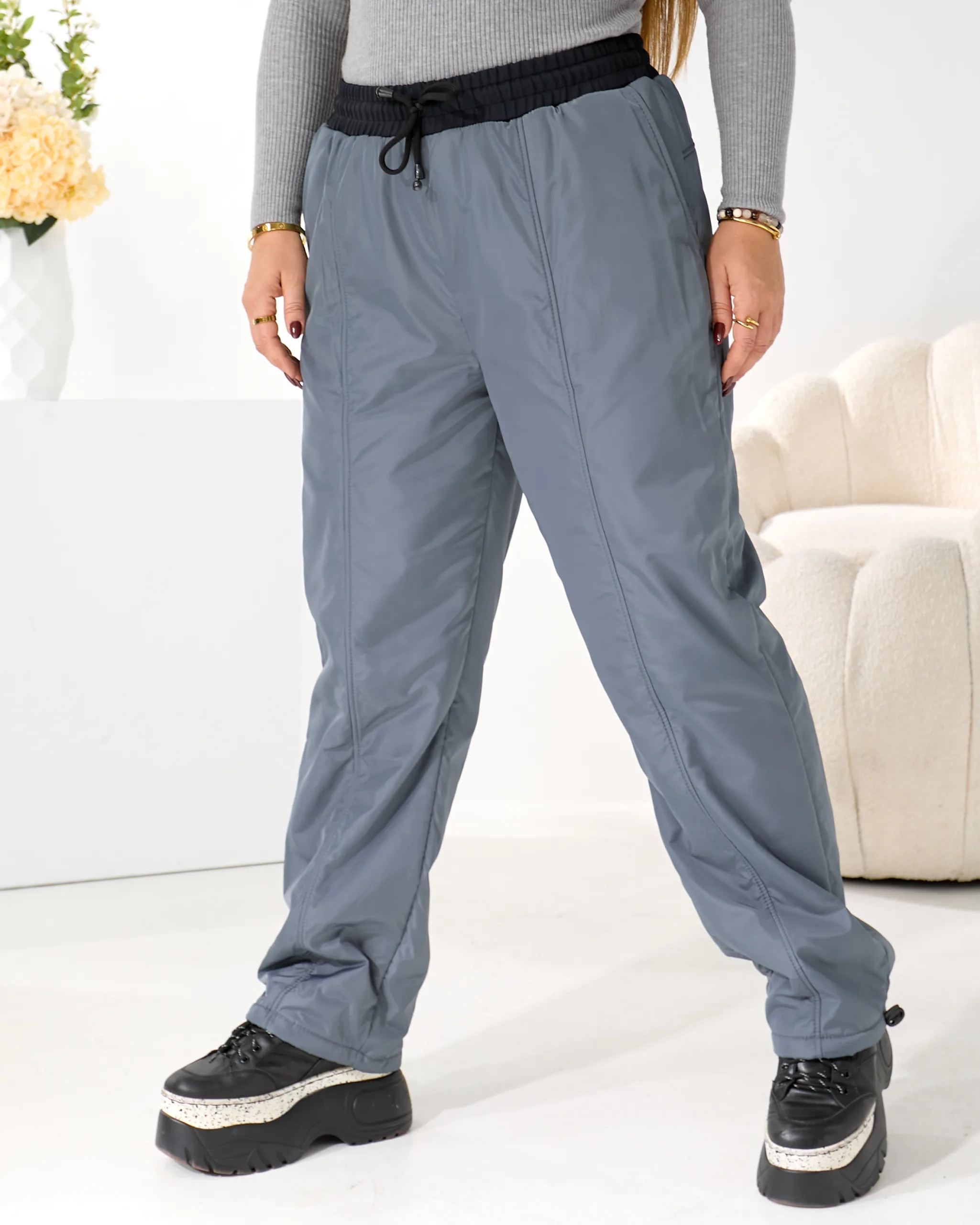 Теплі жіночі штани з плащівки на флісі - Зображення 10