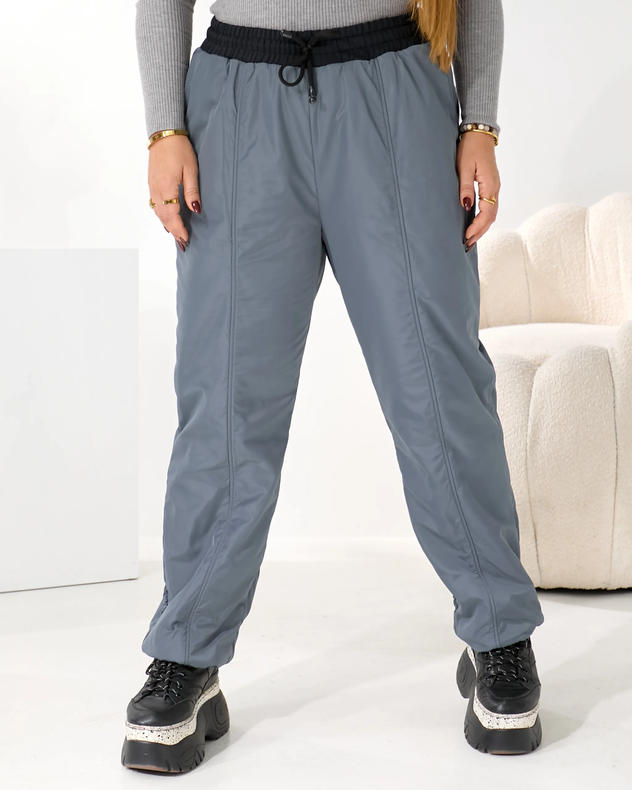 Теплі жіночі штани з плащівки на флісі - Зображення 7