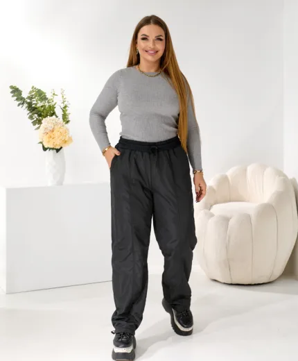 Теплі жіночі штани з плащівки на флісі