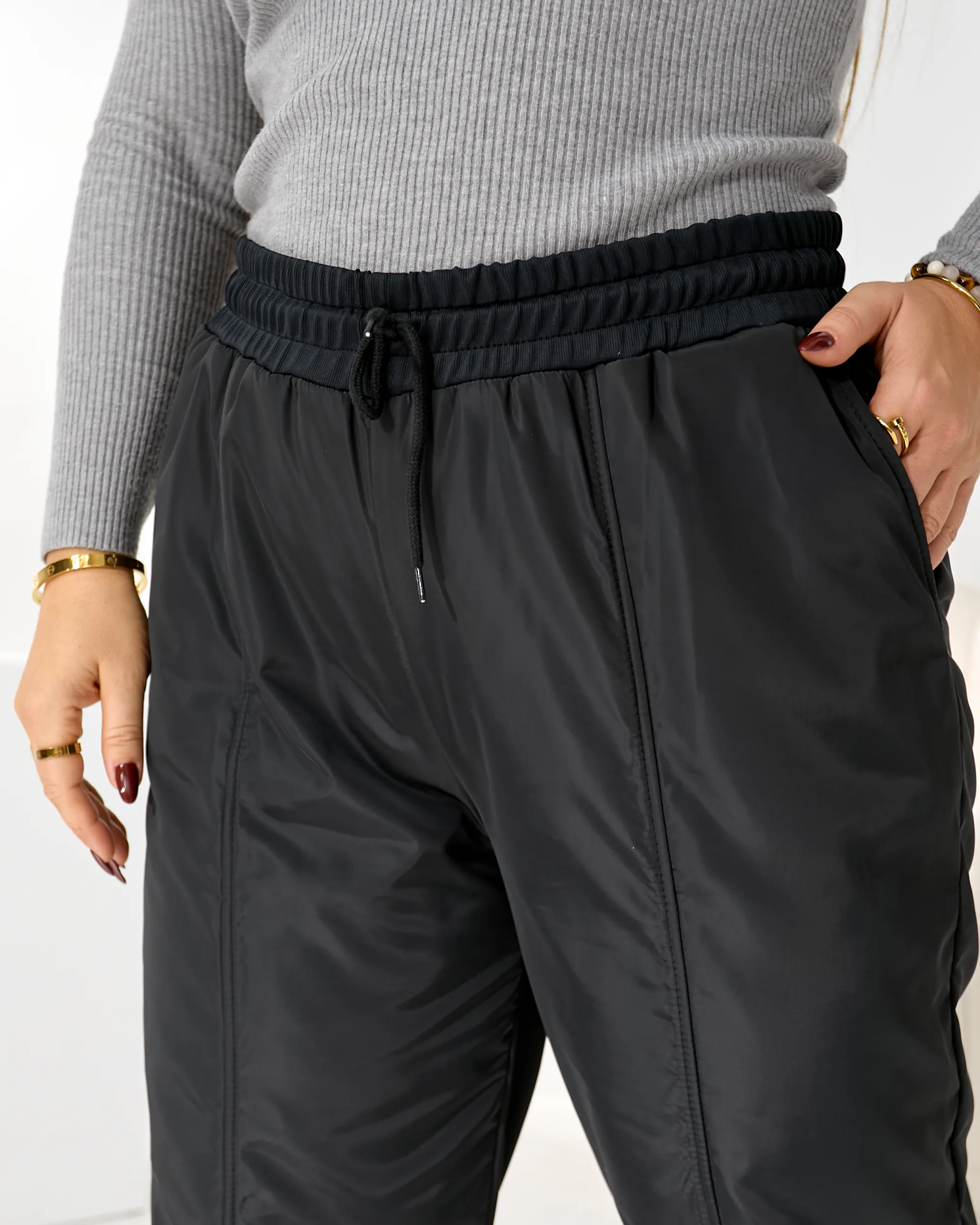 Теплі жіночі штани з плащівки на флісі - Зображення 3