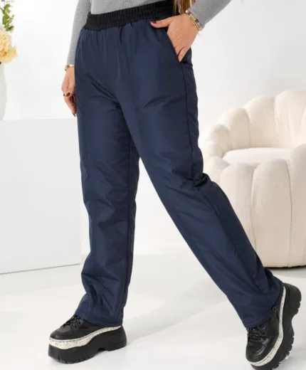 Теплі жіночі штани з плащівки на флісі