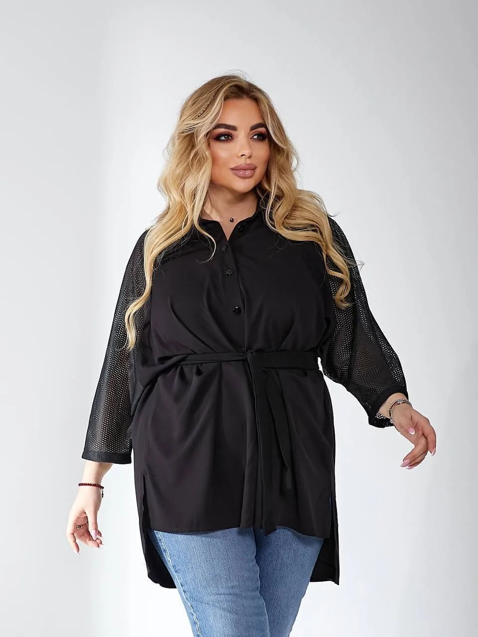 Стильна блуза оверсайз з акцентними рукавами - Зображення 7