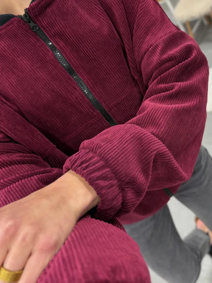 Вельветовий бомбер вільного крою - Зображення 10