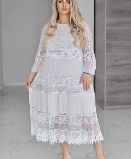 Романтична жіноча сукня батал з мереживом (52–60)