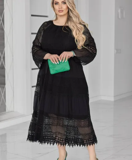 Романтична жіноча сукня батал з мереживом (52–60)