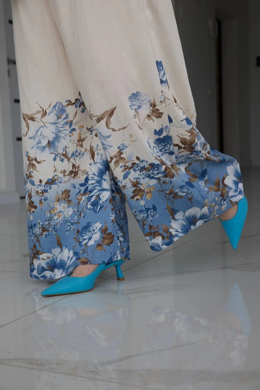 Елегантний жіночий костюм з віскози з квітковим принтом (батал 54–62) - Зображення 7